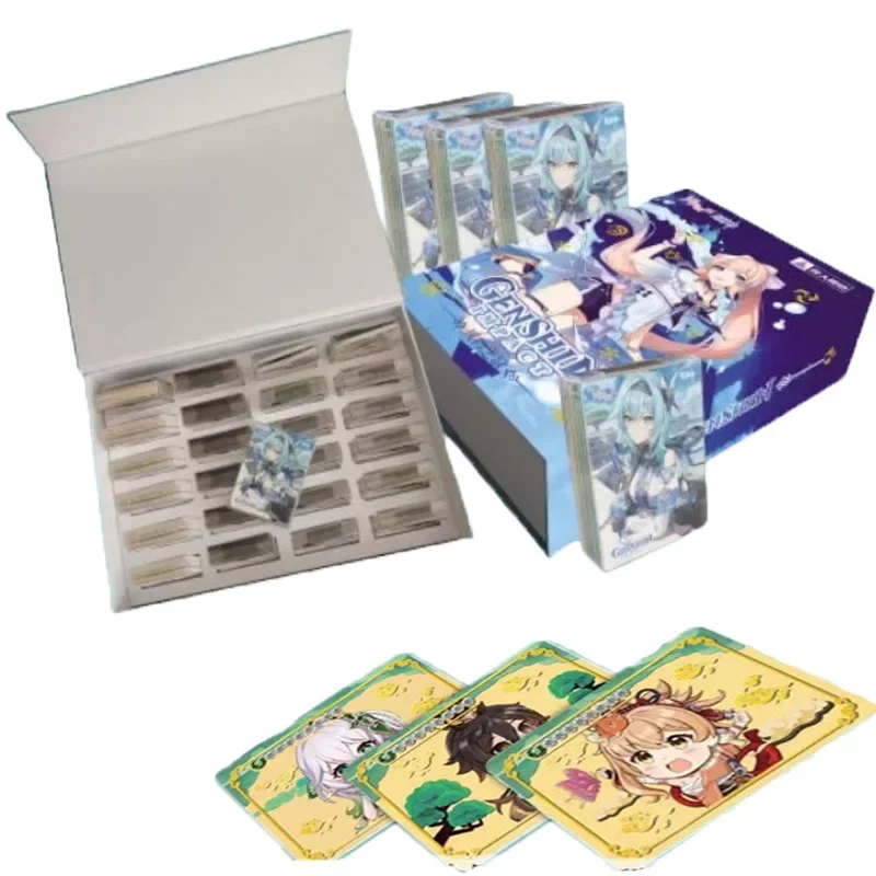 

Genshin Impact Cards Diamond Metal Card The Song of Scenery Anime Collection Cards Games Letters Cards for Children's Gifts