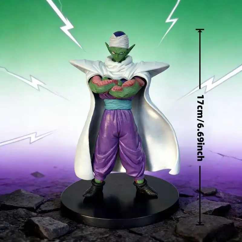 

17cm Dragon Ball Piccolo Action Figure PVC Anime Collectible Model Statue, Crossed Arms Piccolo with Cape Figurine for Fans & Gi