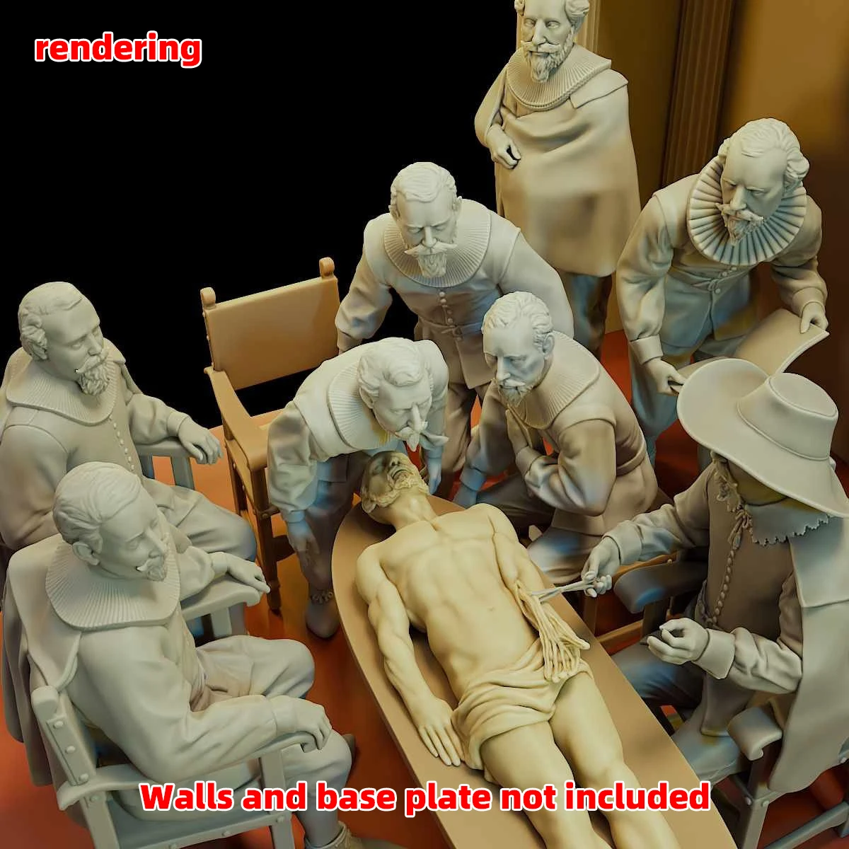 1/35 1/43 1/48 1/64 1/72 1/87 Modellbausatz 3D-Harz-Miniatur-Soldatenfiguren Diorama Unbemalt Niederländische Anatomie-Stunde DIY – Detail 12