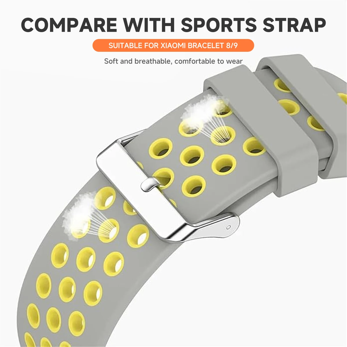 Silicone Watch Strap For Xiaomi Band 10 9 8 Two-Color Breathable Smart Watchband Replacement Bracelet for Xiaomi Mi Band 9 Strap
