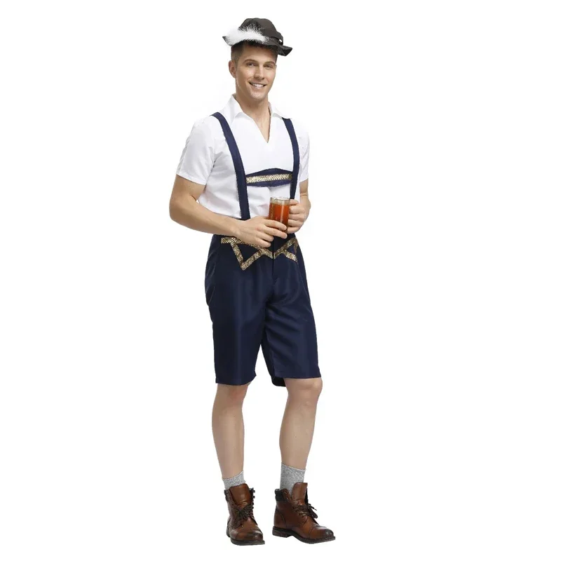 Costume dell'Oktoberfest Lederhosen Bavarese Oktoberfest Festival tedesco Birra Halloween per uomini Costumi di birra