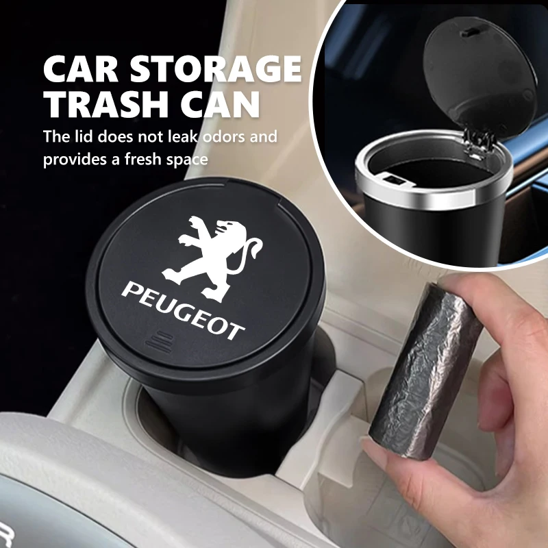 Автомобильный мусорный бак, ящик для хранения пыли, автомобильные аксессуары для Peugeot GTLine 308 508 5008 3008 406 607 RCZ 301 208 GT