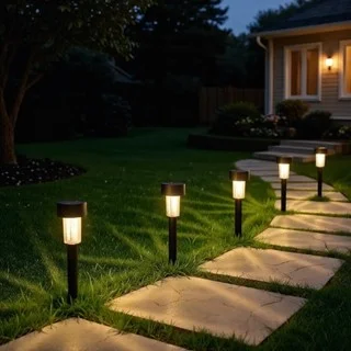 

Solar Powered Garden Pathway Lights Outdoor Landscape Lighting for Yard Lawn Patio Walkway Driveway Clearance