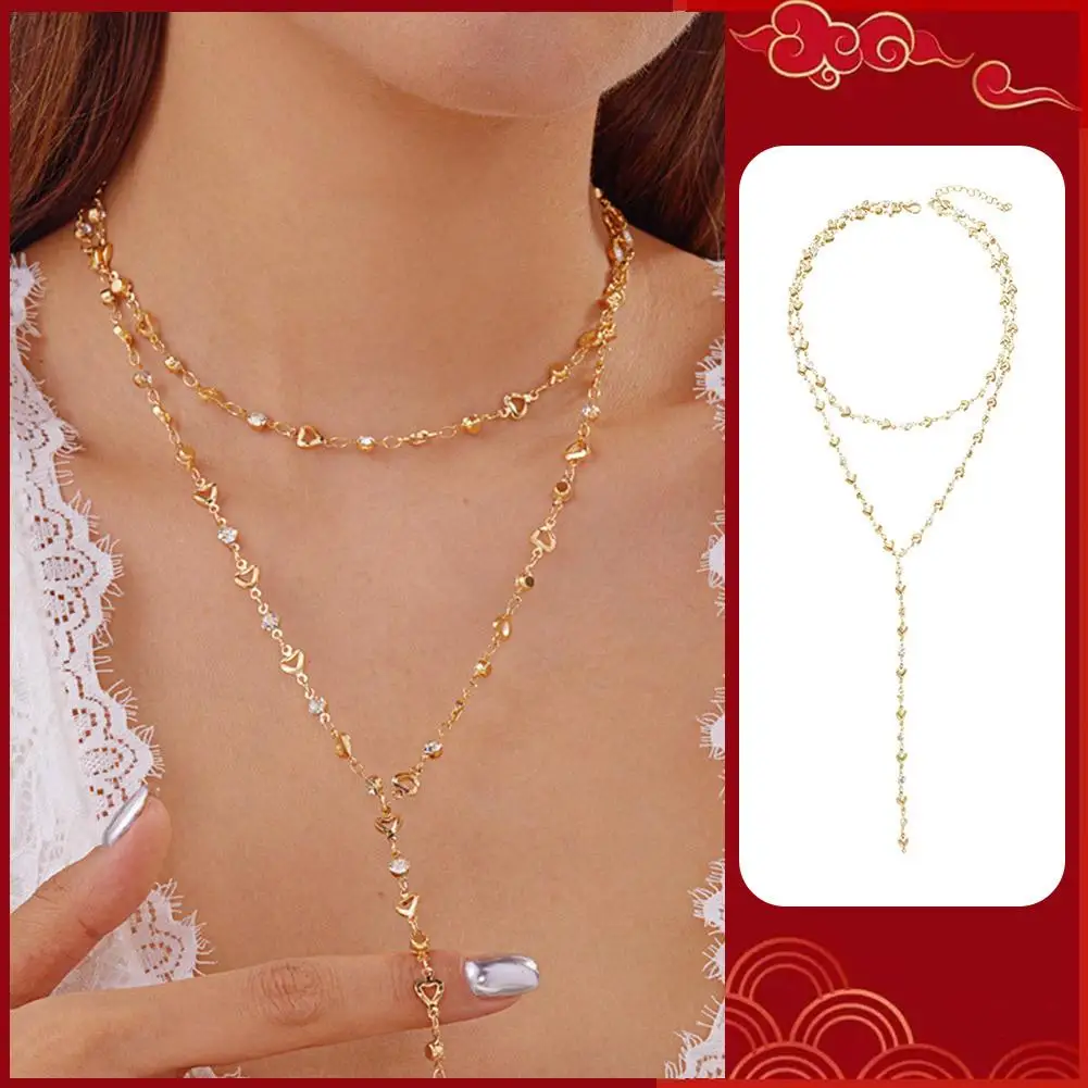 2025 New Luxury Crystal Zircon Necklace Bohemian Colorful Gifts Chain Long Y2K Collarbone Body Y-Shaped Jewelry Tassel Chok O5H2