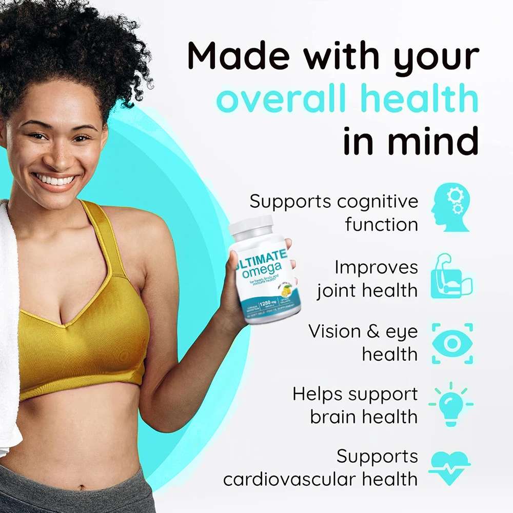 مكملات زيت السمك أوميجا 3 - تدعم صحة القلب، 1280 ملجم كبسولات هلامية، كبسولات هلامية لزيت السمك أوميجا 3، EPA + DHA | أسماك البحر العميق #2
