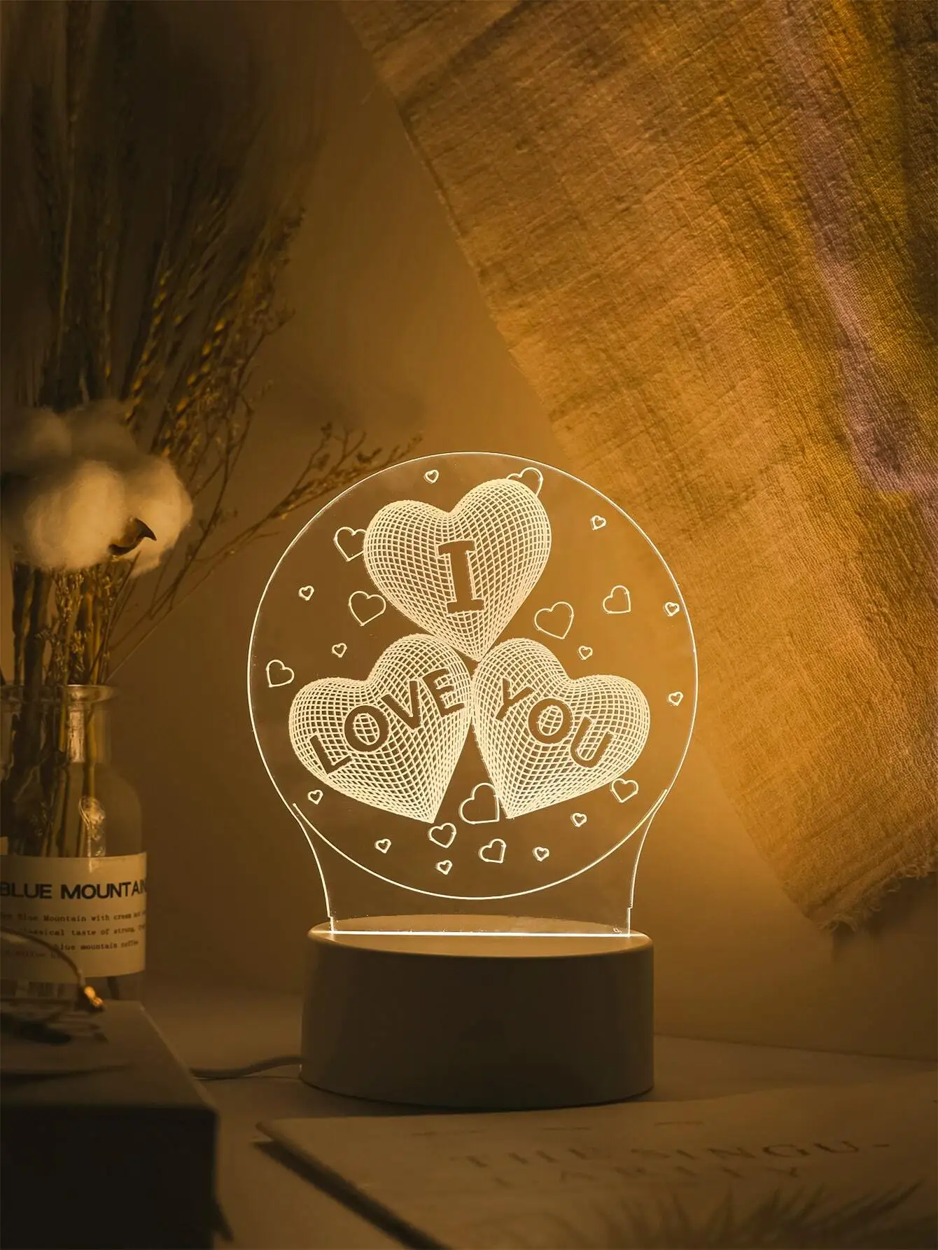 1pc USB 3-Color Dimming I LOVE YOU 3D Creative Night Light Valentine/Wedding Decoration Lamp With Unique Design LED Table Lamp