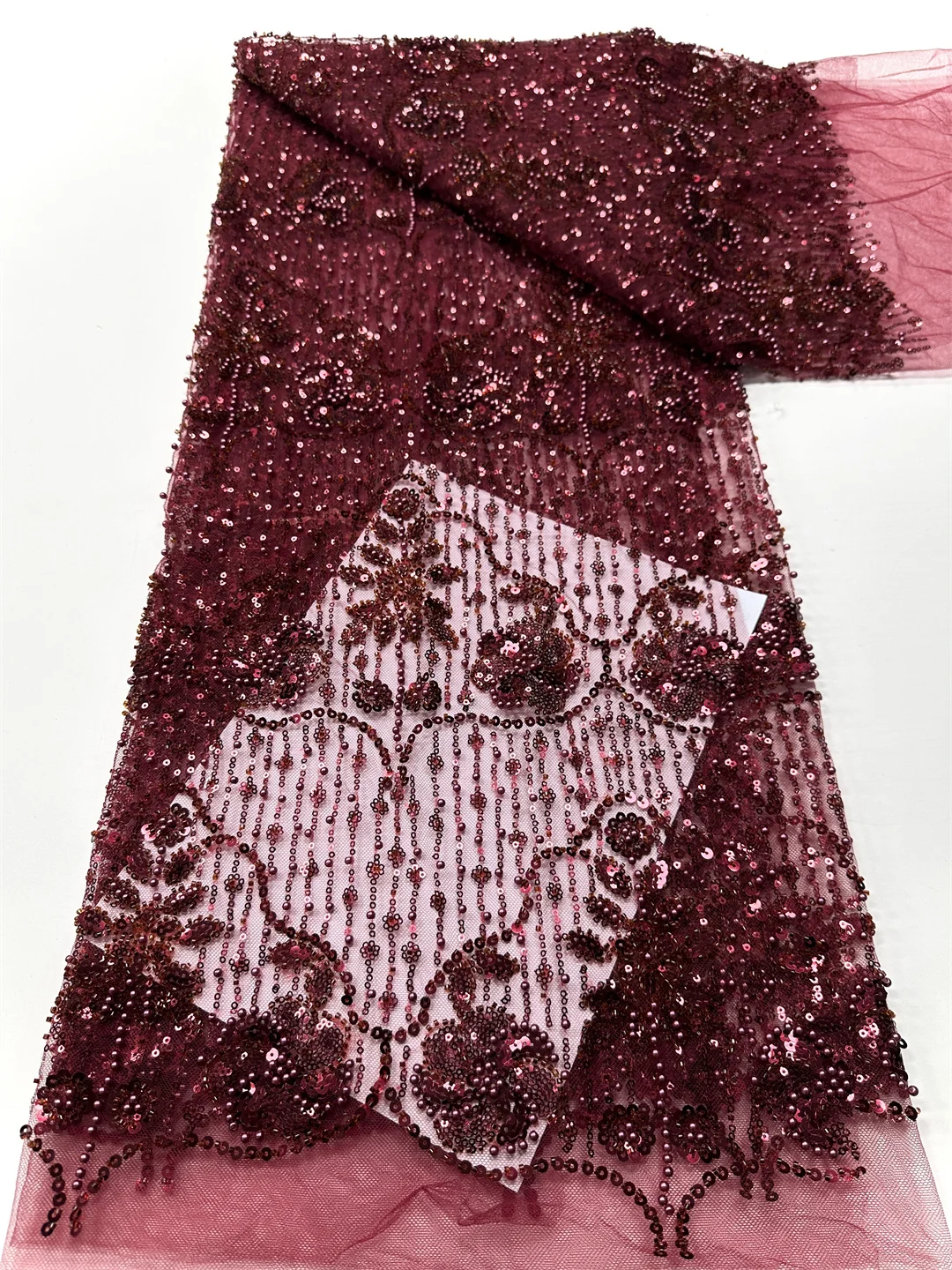 2025 جديد رائجة البيع تول أقمشة الدانتيل مع الخرز الترتر الأفريقي النيجيري الفرنسية لراقية حفل زفاف العروس الخياطة فستان