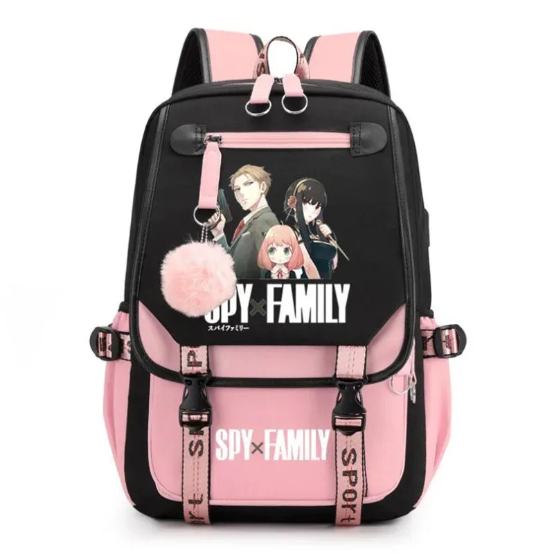 

Anime SPY×FAMILY Print Backpack Teenarges Schoolbag Men Women Color Blocking USB Laptop Rucksack Travel Shoulder Outdoor Bags