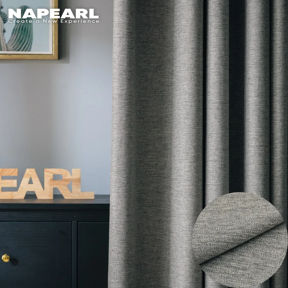 NAPEARL 1 Piece Solid Drops All Match Home Decor Curtains for Living Room Windows Thread Drapes Modern Pastoral Kitchen Delicate