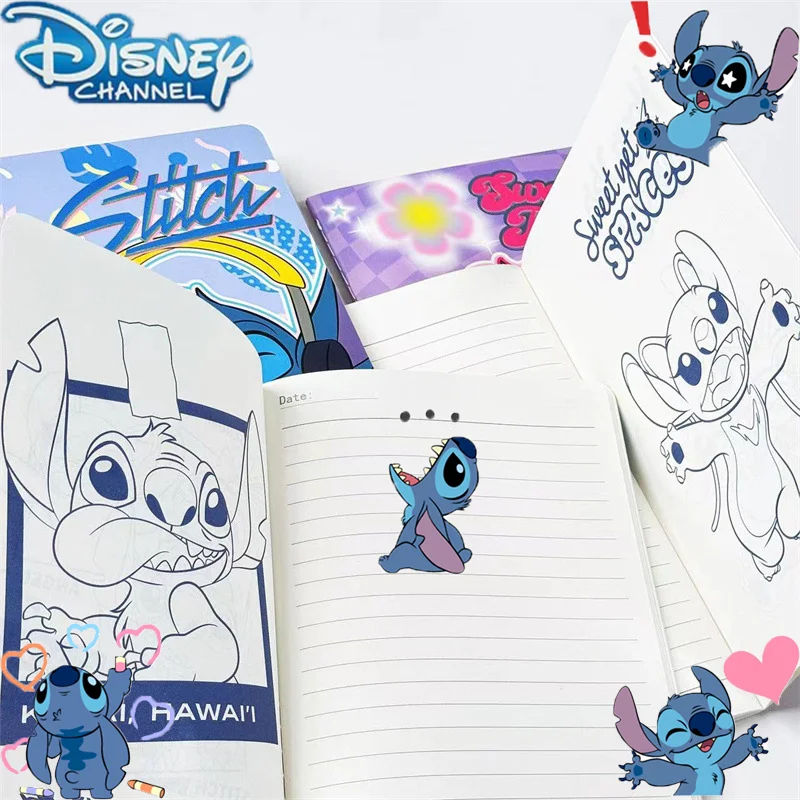 2024 Disney Stitch New Car Line Book Kids School Supplies A5 Cute Stitch Notebook Student Line Book Wholesale Kids Prizes Gifts