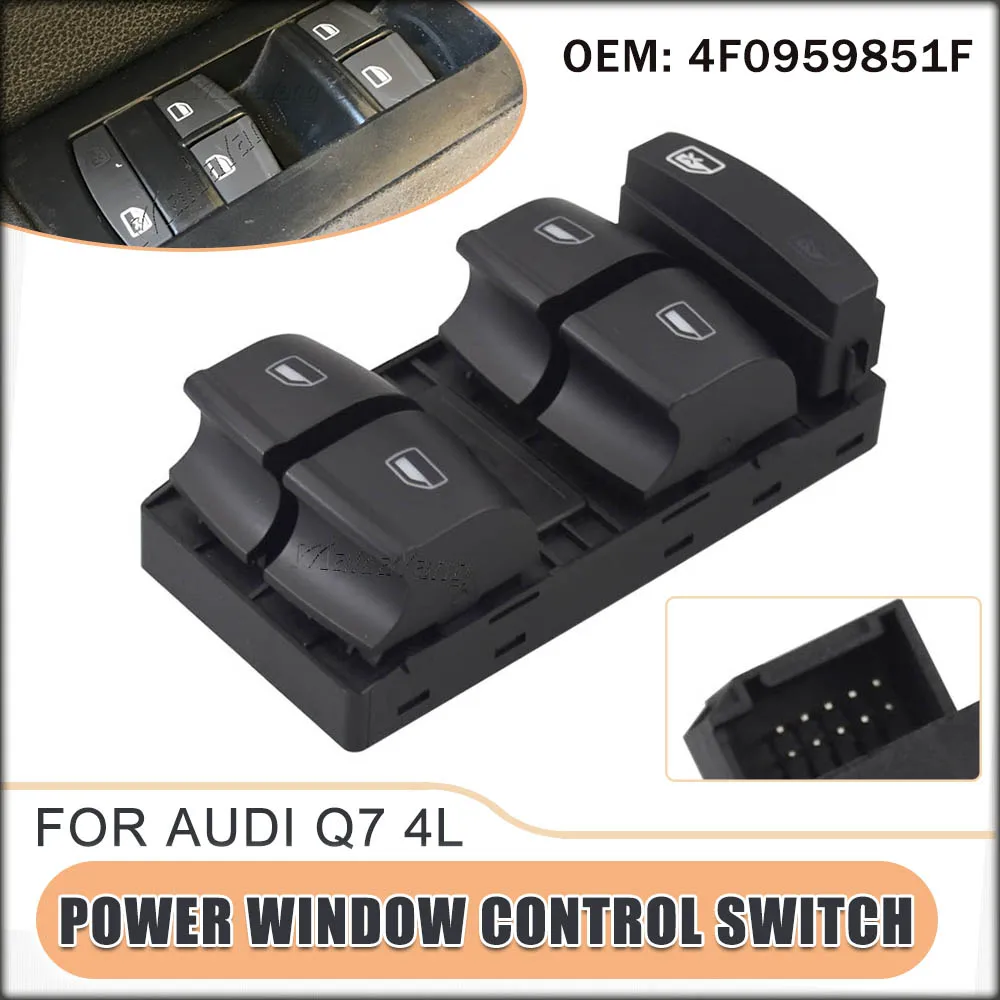 Painel de Energia Elétrica Janela Mestre Botão Interruptor de Controle para Audi, A3, 8P, Sportback A6, 4F, 4G, C6, Q7, 4L, 4F0, 959, 851F, alta Qualidade