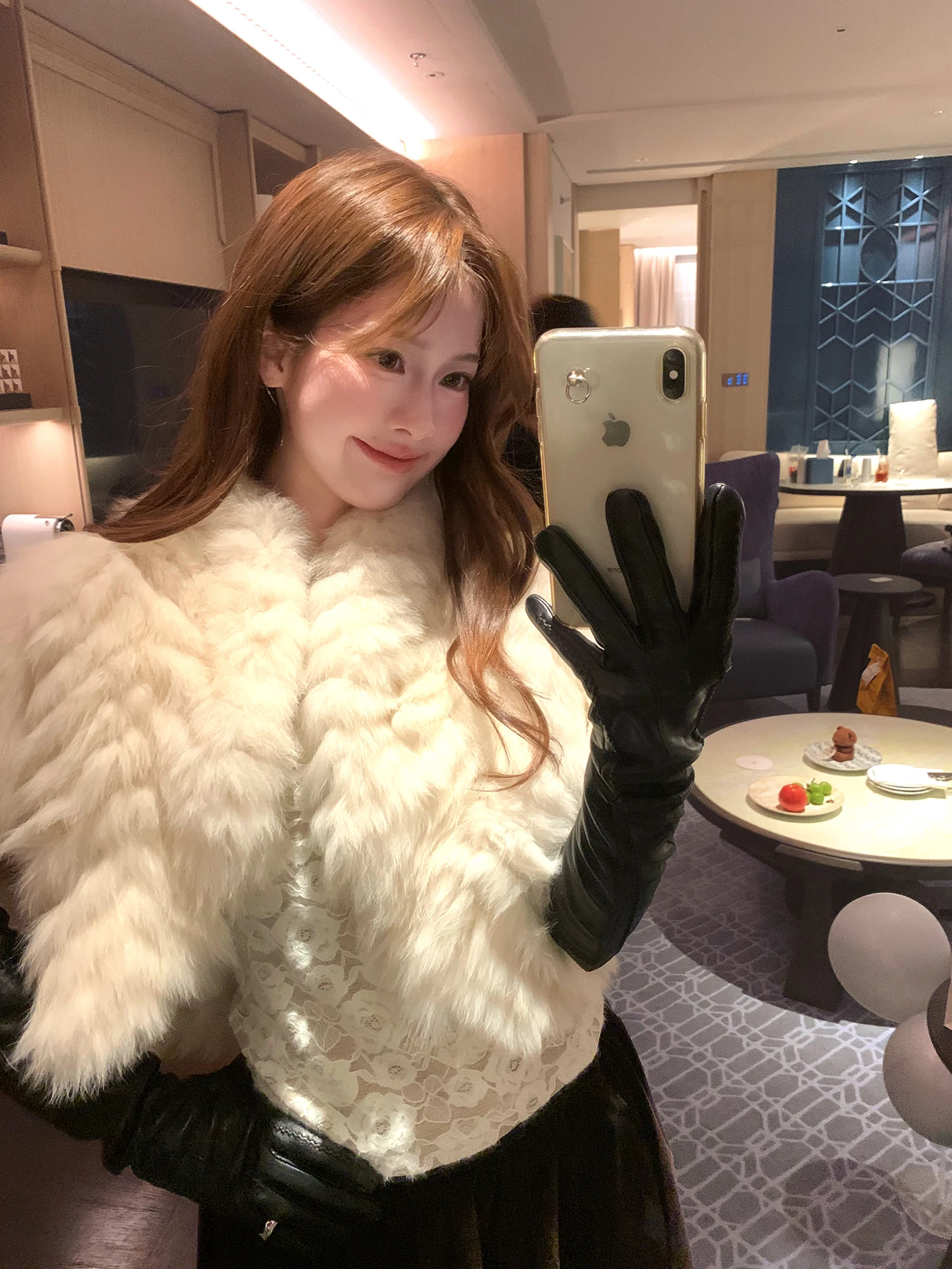 

Soft Fufu ort Fur Coat Batwing Sve Leather Outerwear Warm Commute Sle Youth Loose Fit Daily Wear Fem Specific