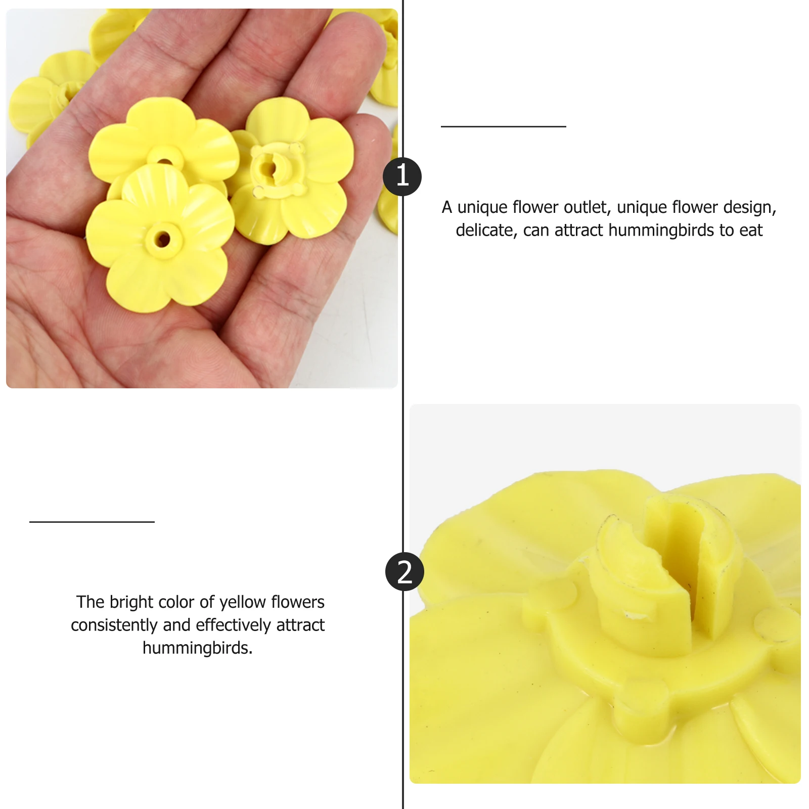 

12pcs Hummingbird Water Bottle Replaceable Flower Decor Plastic Flowers Bird Feeder Supplies Replacement Flower Feeding Ports