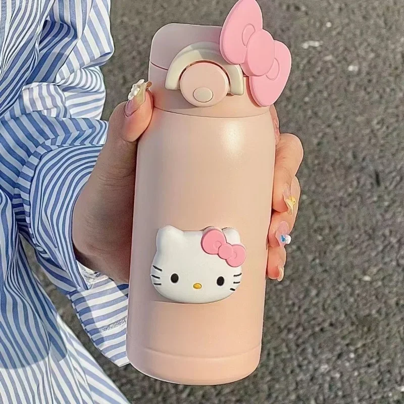 

210-360ML Sanrio Kawaii Hello Kitty Water Cup Student Cartoon Anime Portable Direct Drink Thermos Cup Office Coffee Cup Gift