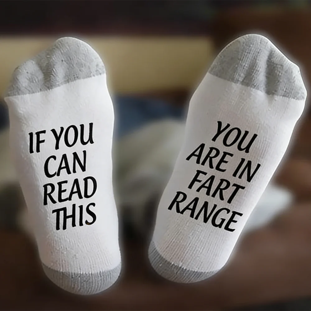 زوج واحد إذا كنت تستطيع قراءة هذا، أنت في نطاق ضرطة، جوارب مضحكة، هدية عيد ميلاد له/إكسسوارات منزلية مريحة