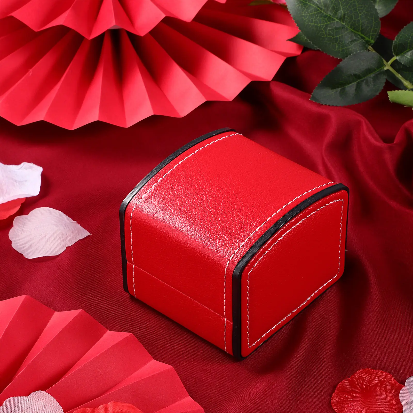 

Коробка для хранения из ПУ-кожи для часов, роскошный органайзер-футляр с раскладной крышкой, держатель для демонстрации ювелирных изделий