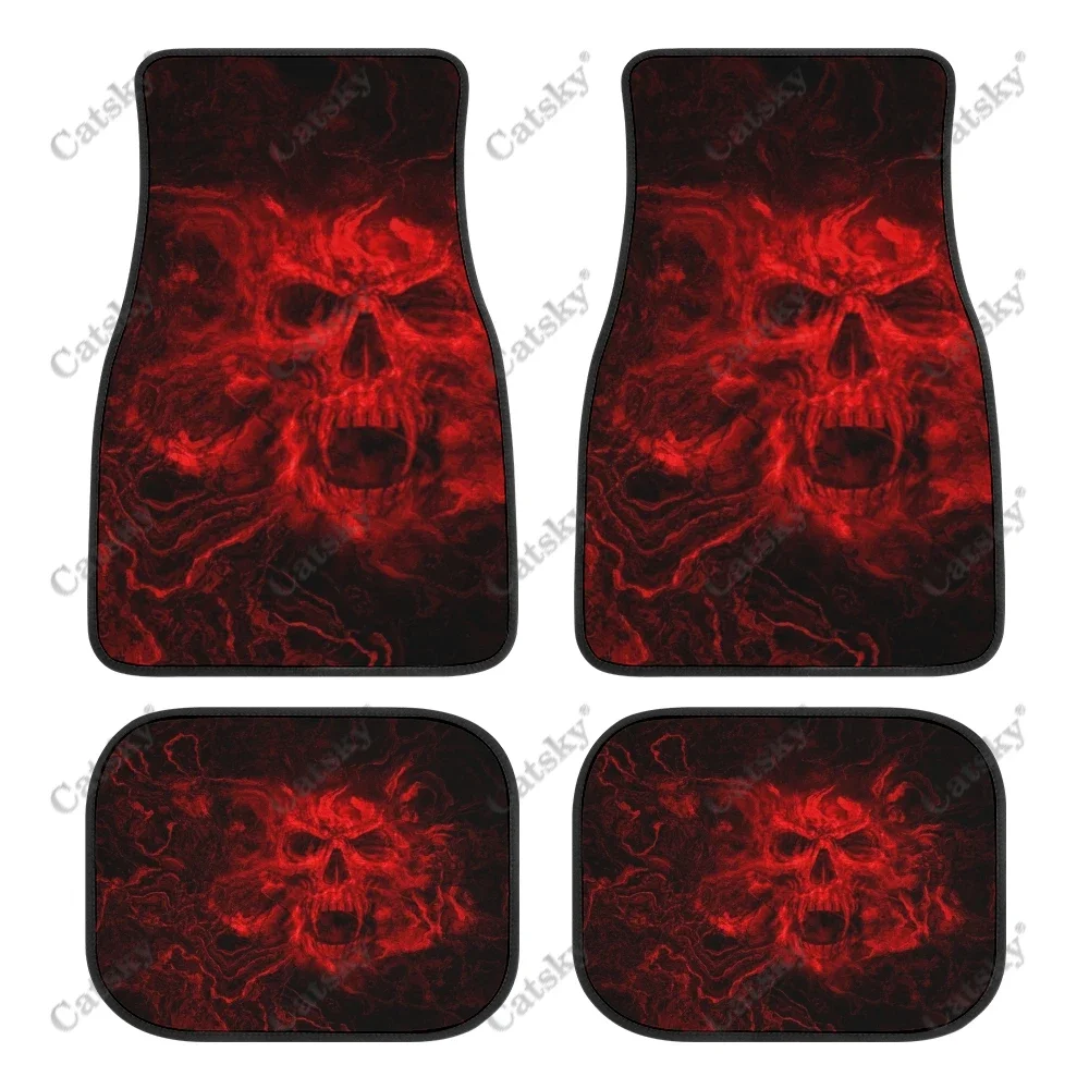 blood skull flower Car Floor Mats Interior Accessories 4PCS Protection Anti-slip Suitable for Cars SUV Pattern Custom Floor Mats