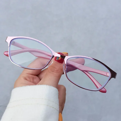 Imagen 2 del producto Nuevas gafas de lectura antiluz azul para mujer, gafas de presbicia con montura completa de Metal, gafas de ordenador con acabado a la moda de 0 a + 4,0