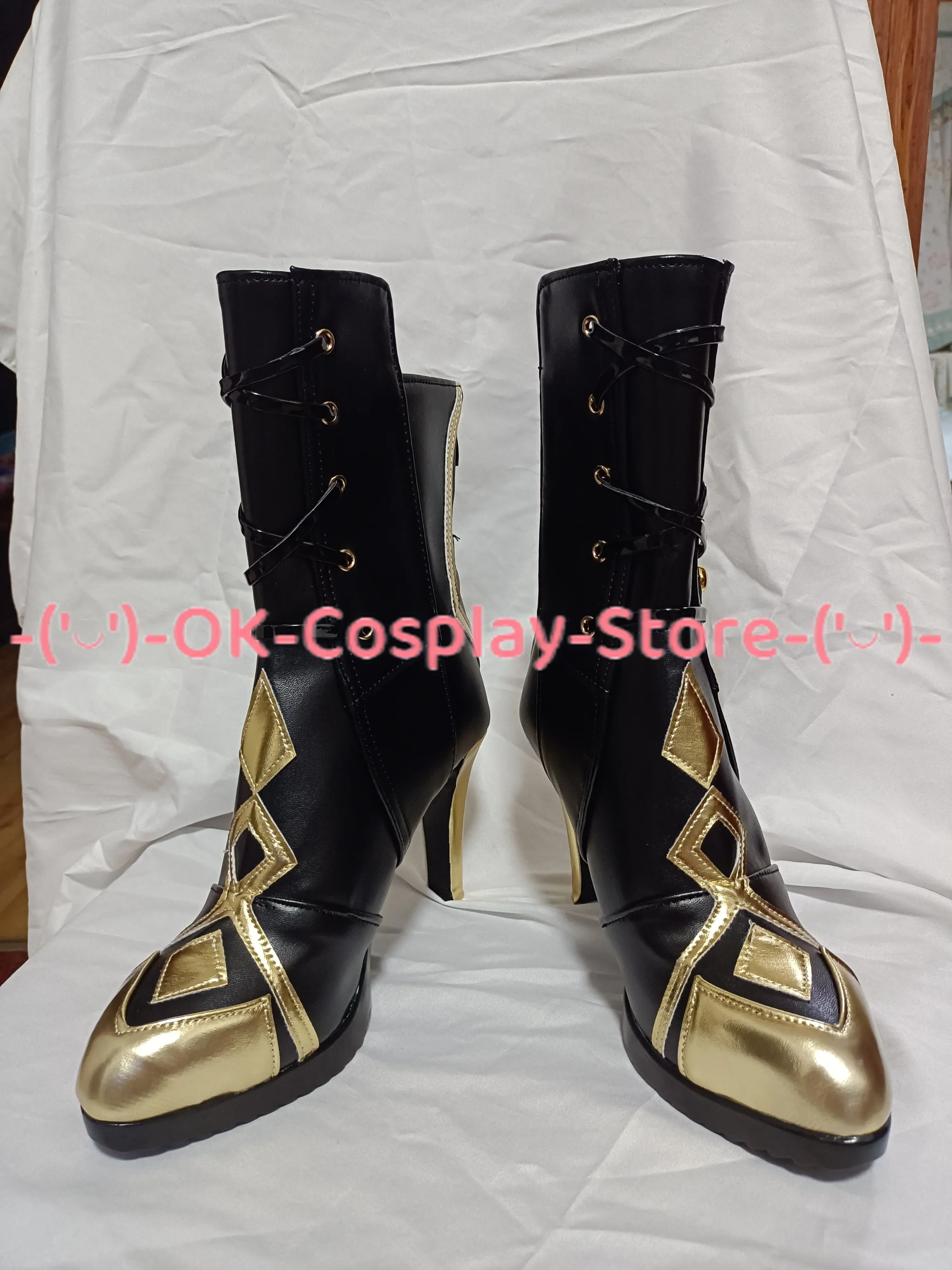 [حسب الطلب] أحذية Arlecchino التأثيرية لعبة Genshin Impact Fatui Harbinger Fontaine أنيمي لعب الأدوار الدعائم أحذية جلدية PU للحفلات