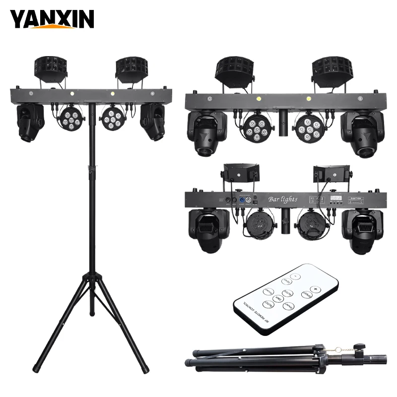 300W Multi-Effect Stage Light 5-in-1 LED Laser Strobe Butterfly Flood Light DMX Voice Control for DJ Disco Party Wedding Club