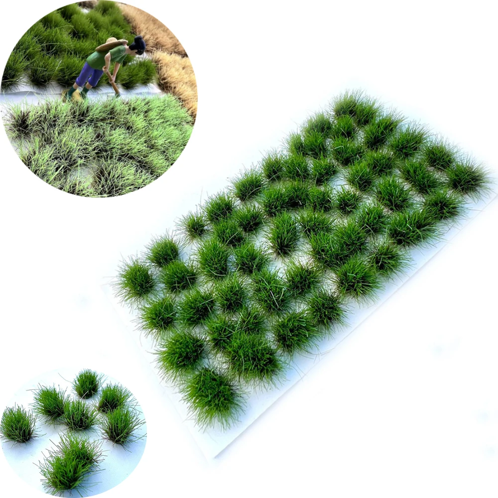 

53 Pcs DIY Miniature Irregular Grass Cluster Model Vegetation Groups 8MM Grass Tufts For Train/Railroad/Sand/Military Scenery