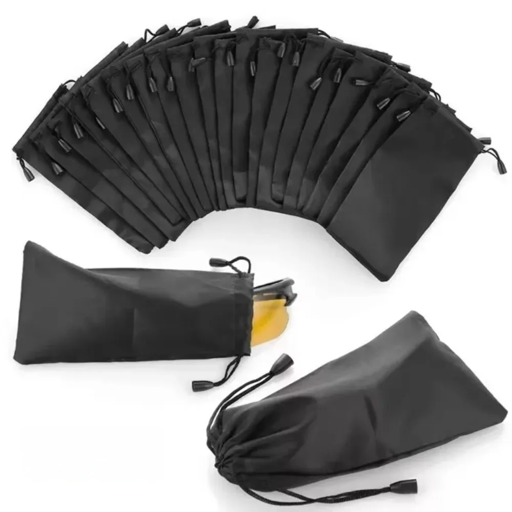 Drawst Closure Drawstring Storage Pouch Lightweight Durable Dustproof Soft Cloth Dust Pouch Portable Black