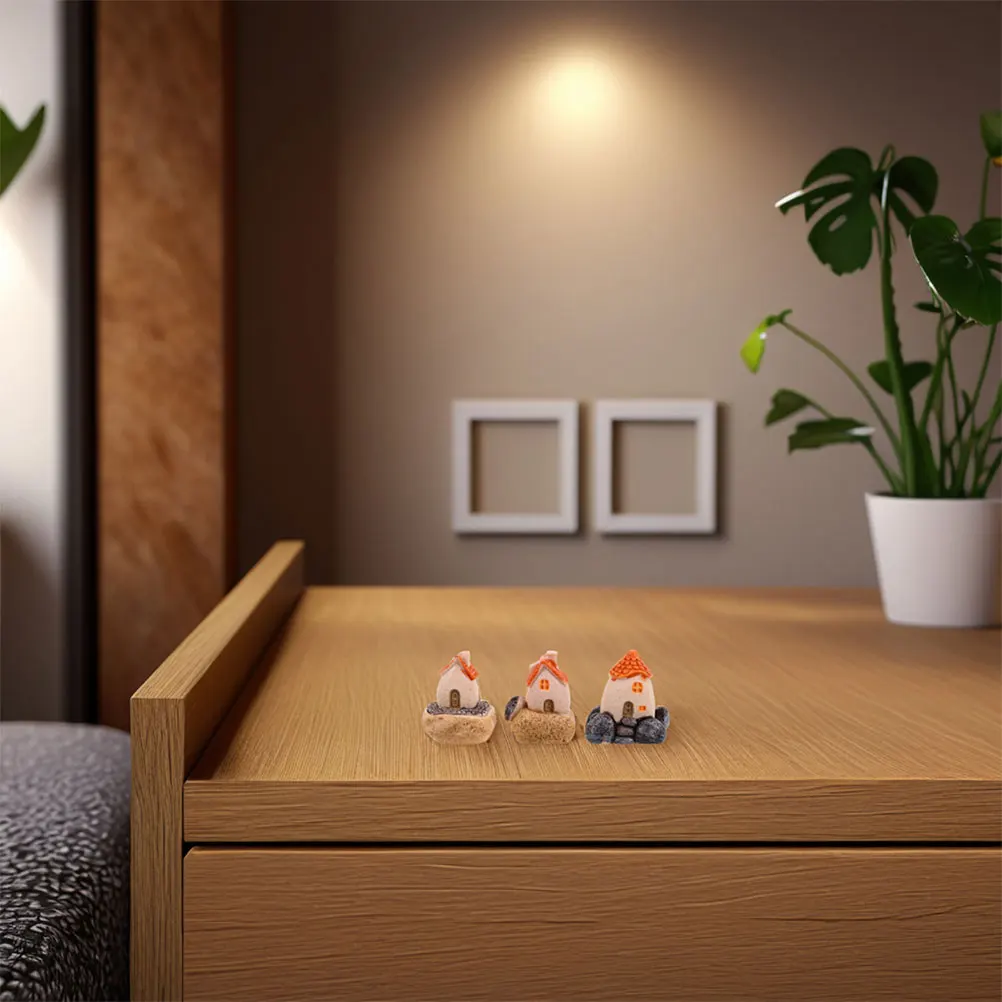 

6Pcs Miniature Fairy Garden Houses Resin for Terrarium Decor Village Landscape DIY Craft Ornament Scene