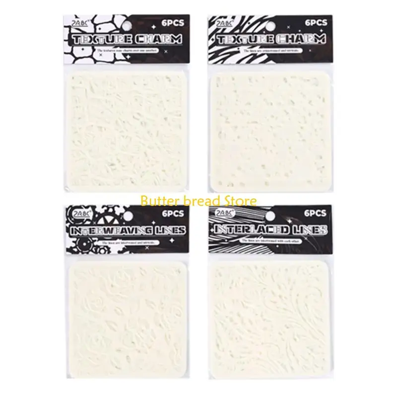 W89C 6 PCS Hollow Out Pintura Plantillas Flores Plantillas mariposa Plantillas