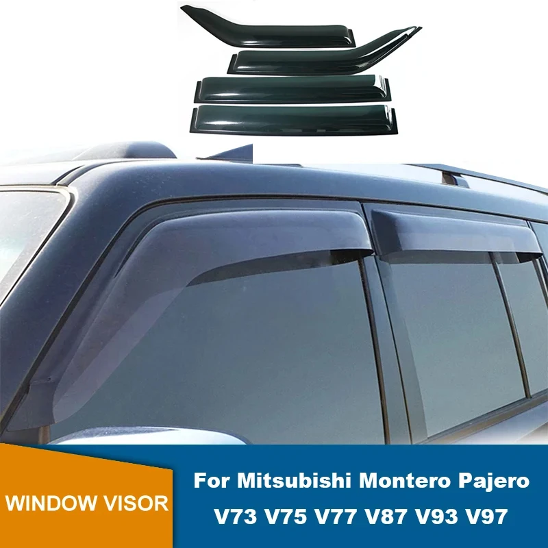 

Car Window Visor Sun Rain Deflectors For Mitsubishi Montero Pajero V73 V75 V77 V87 V93 V97 2008-2019 Auto Side Window Deflector