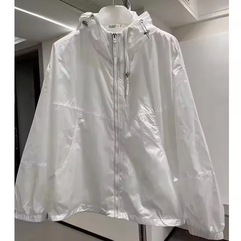 2025 frauen Frühling Jacke Solide Alle-Spiel Mit Kapuze Dünne Sonnencreme Mantel Koreanische Mode Neue Sommer Jacken Casaco feminino Weibliche Top