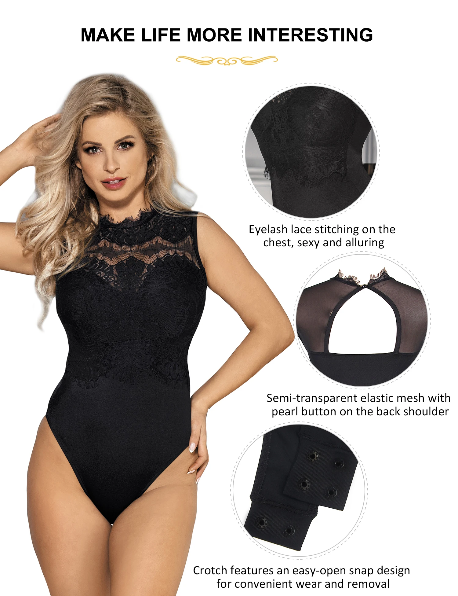 Curvy Lace Bodysuit Sleeveless Buckle Body Femme Romper Short Women 3XL  Sexy Cut Out Teddy Lingerie Mock Neck Bodycon Bodysuits - AliExpress  200000345