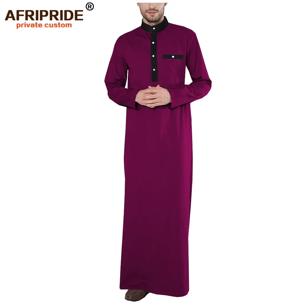 Jubba Thobe AFRIPRIDE para hombre, manga completa hecha a medida, botonadura única, 2024 algodón, Primavera, A1914001, novedad de 100%