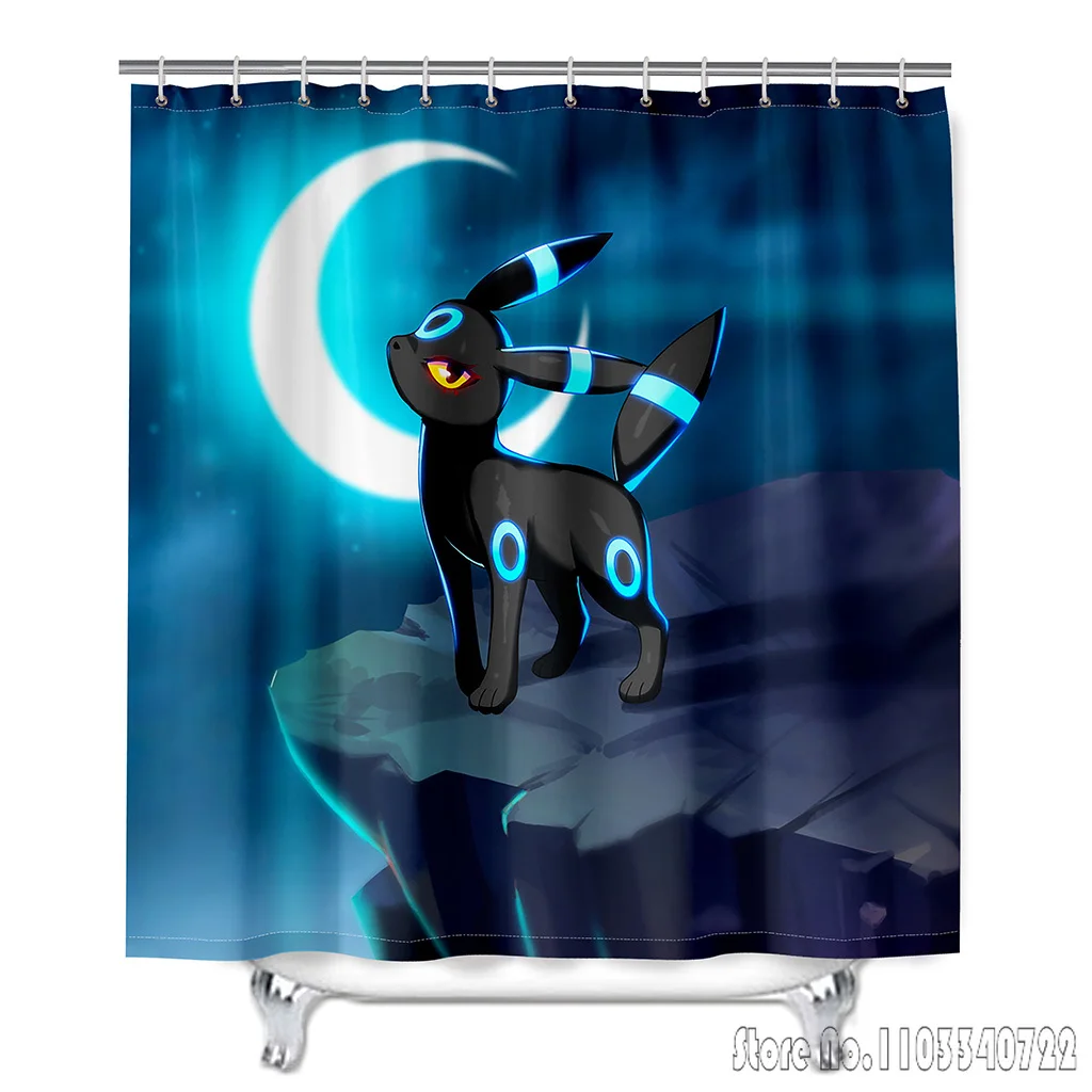 

Аниме Pokemon Eevee Pikachu Charmander Latios занавеска для душа для ванны 1 шт. водонепроницаемая 3D милая с крючками для детей Декор ванной комнаты