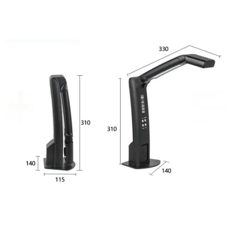 Portable Foldable Document Camera Visual Presenter Adjustable Arm Book & Notes Scanner with Control Buttons