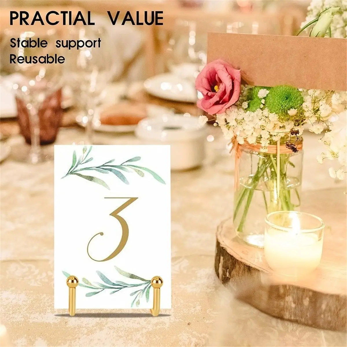5 Pack 8 Inch Gold Metal Display Stands Plate Stand Display Stands for Picture, Decorative Plate, Book, Photo Easel