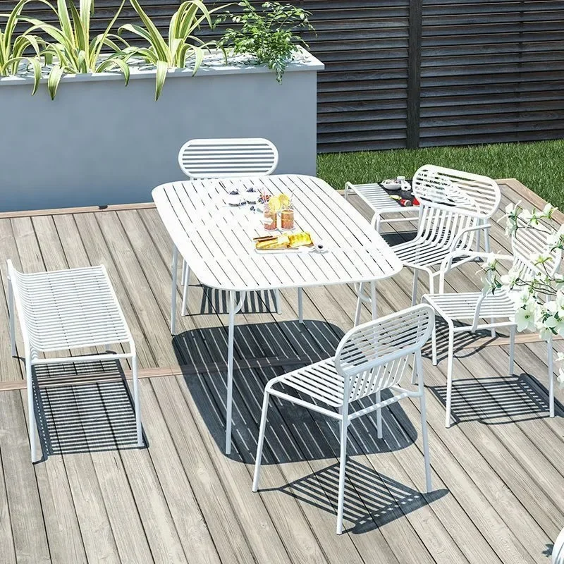 

Outdoor wrought iron tables and chairs B & B courtyard casual dining table and chairs open-air garden balcony waterproof and sun