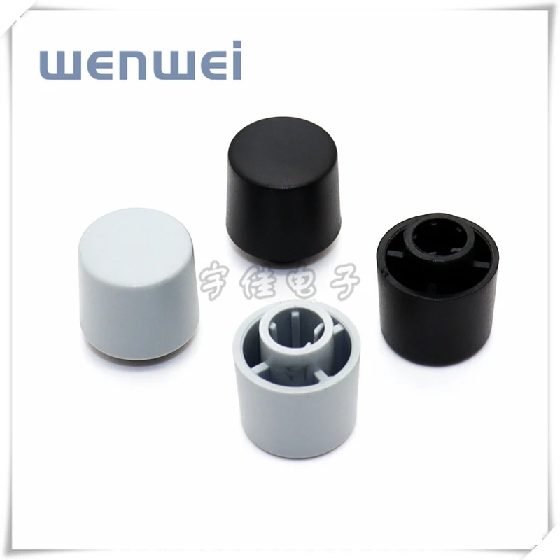 10Pcs/Lot Plastic Step half-shaft Knob No Indication Knob Cap D-axis Potentiometer Knob Cap Mixer Knob Cap