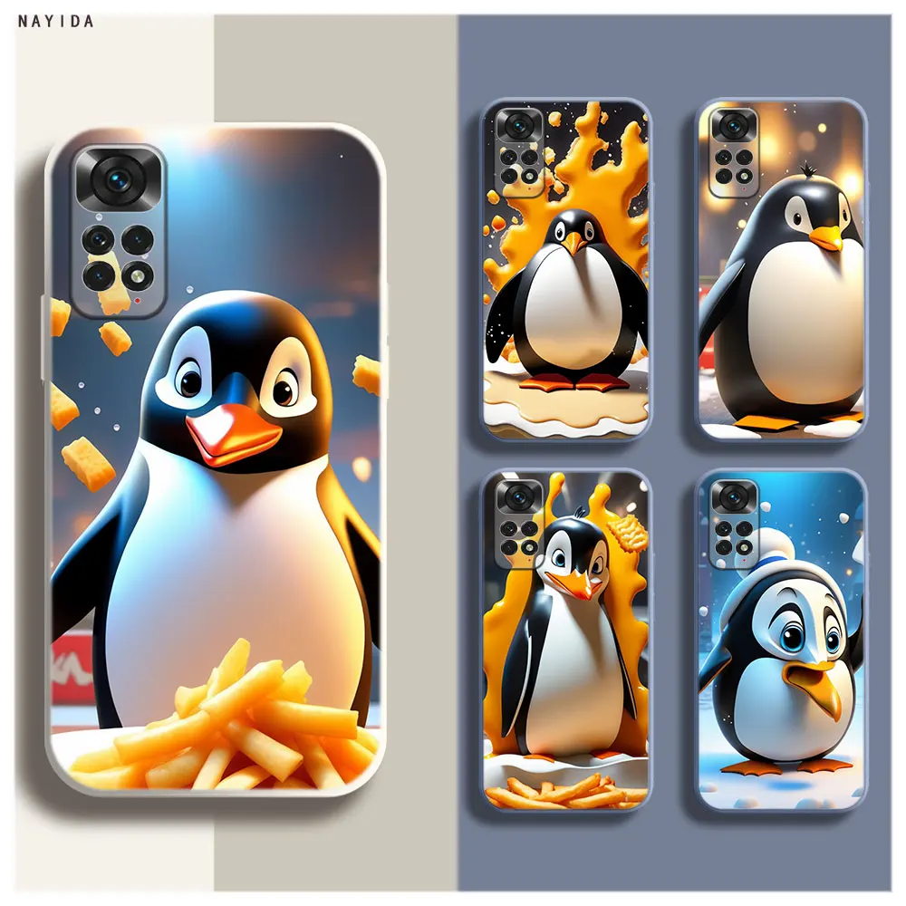 Soft Silicone Phone Case For Xiaomi Redmi Note 12 11 12S Pro Plus 12c 11a 4G 5G Original Cover Fried Penguin