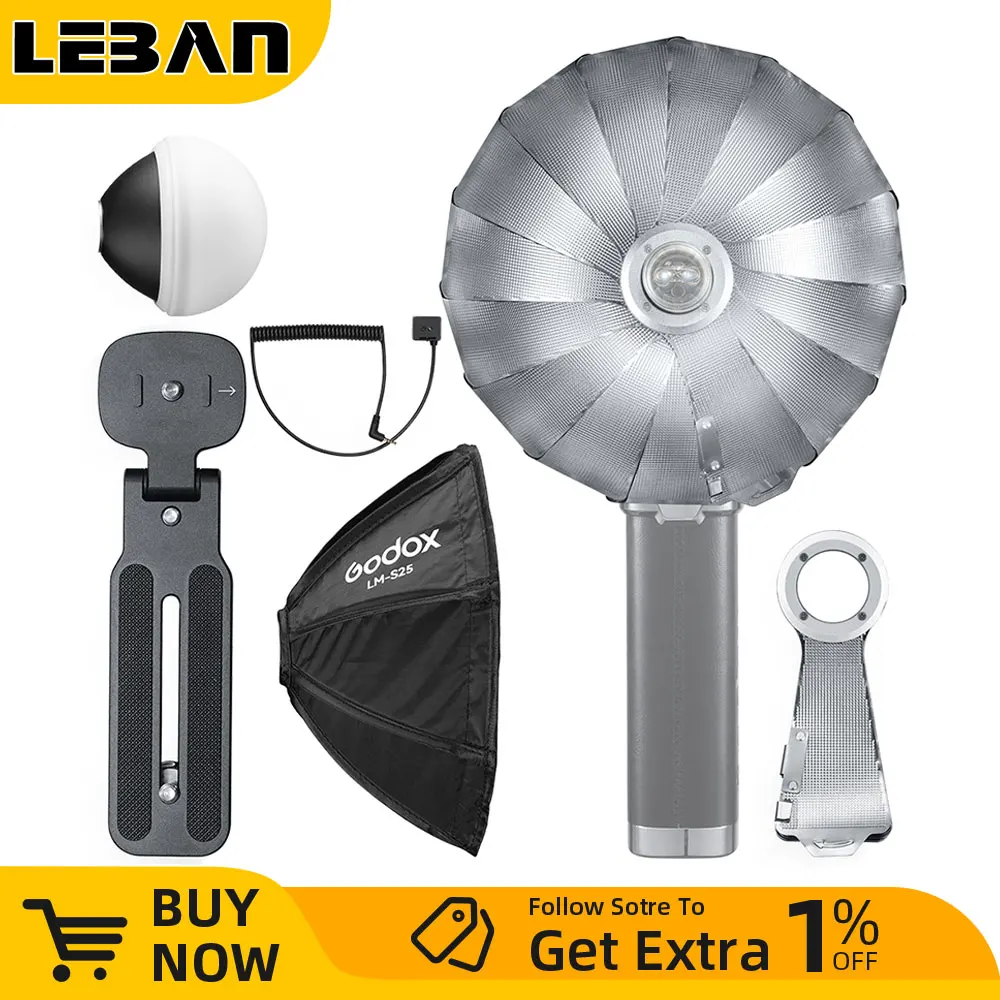 Recensione e Valutazione del Godox Lux Master Accessories LM-S25 Octagonal Softbox LM-R27 Fan Type Reflector LM-R28 Reflector with Dome per Lux Master Flash