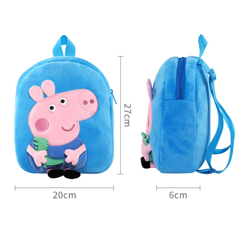 Peppa Pig Doll Backpack Set Anime Doll Plush Peppa Pig Coin Purse Boys Girl Soft Plush Toys Peppa Pig Shoulder Bag Prezenty dla dzieci