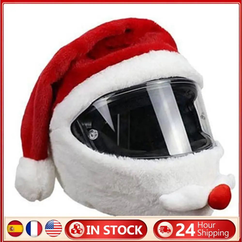

Christmas Helmet Cover Elastic Motorcycle Santa Claus Funny Cover Plush Personalized Helmets Motorcycle Accessoories