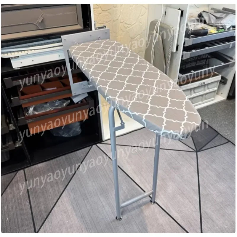 Cloakroom Household Folding Wardrobe Cabinet Ironing Board Hidden Ironing Board Electric Iron Rack Push-pull Damping Ironing