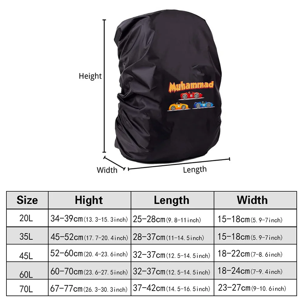 Personalized Customized Name Backpack Rainproof Cover Outdoor Waterproof Protective Case 20-70L Portable Travel Backpack Cover