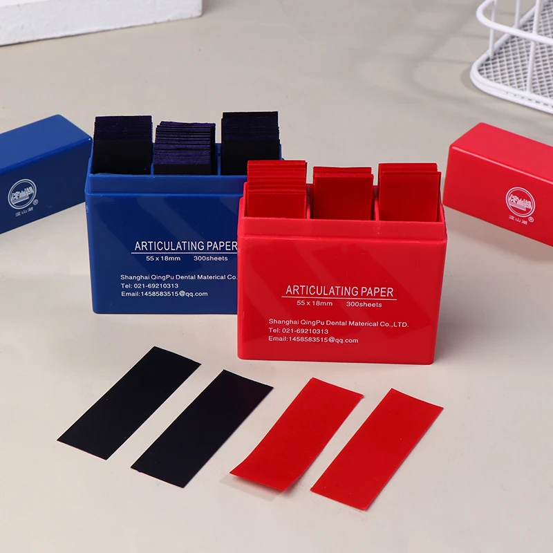 

300Sheets Dental Articulating Paper 55*18mm Blue Red Bite Strips Oral Dentist Teeth Care Whitening Dental Prosthodontic Material