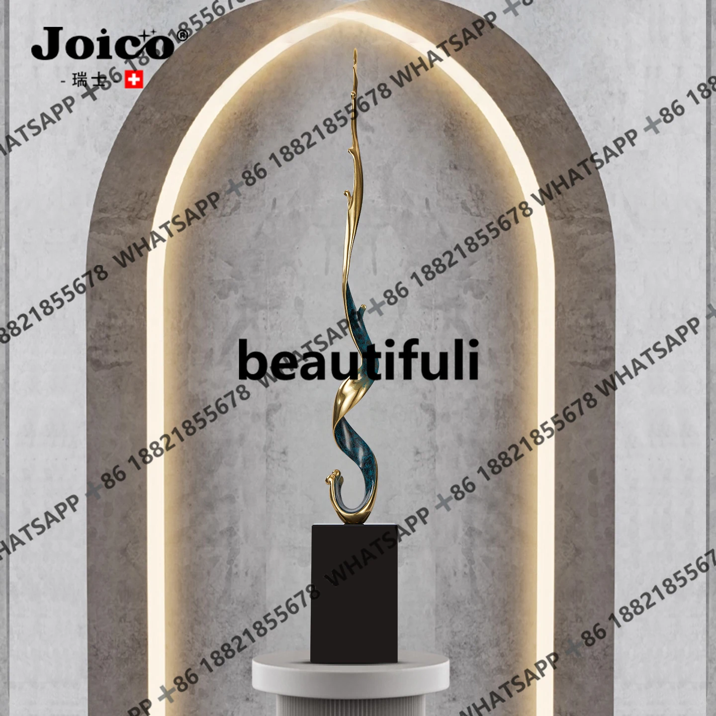 Light luxury minimalist atmosphere vertical height living room entrance lobby niche decoration ornament