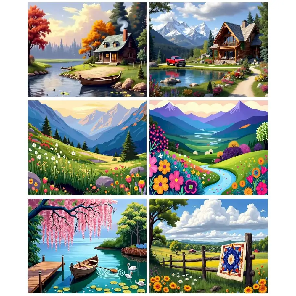 

GATYZTORY Modern Painting By Numbers On Canvas Countryside Handicraft Drawing On Number For Adults Wall Decor Gift Artwork