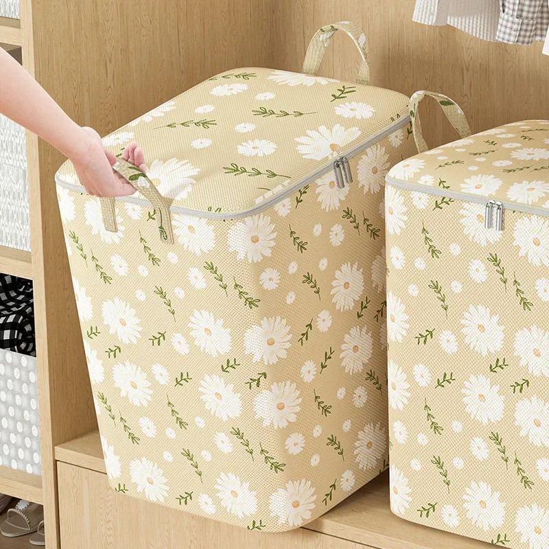 Foldable  Clothes Storage Bag Wardrobe Quilt Clothes Organizer  Non-woven Large Capacity Wardrobe Clothing Organizer Pouch