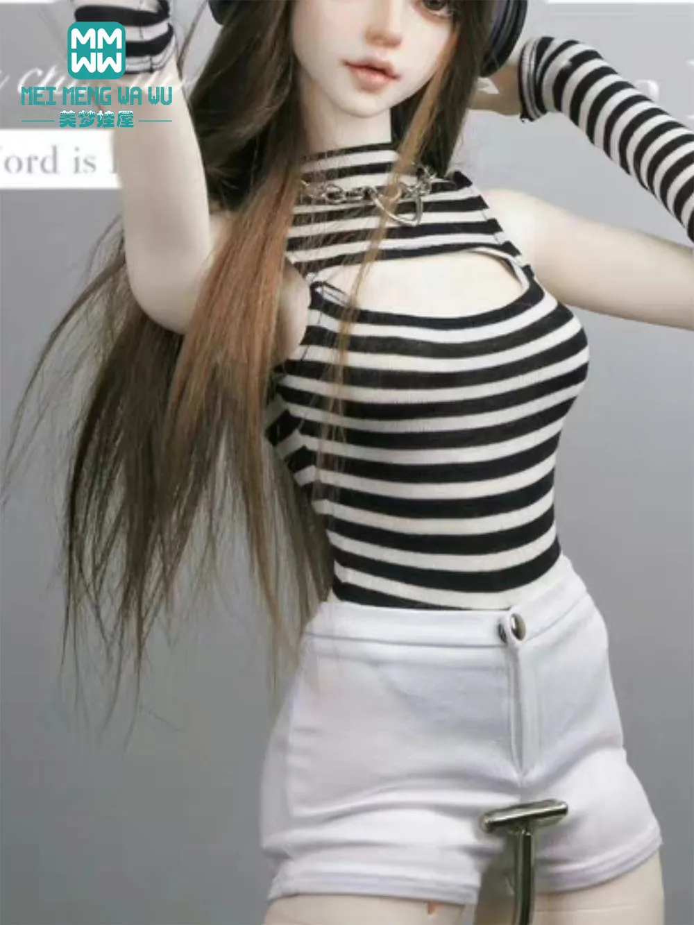 FIts 58-60cm 1/3 Large Bust BJD doll DD SD Fashion One-Piece T-Shirt, Arm Sleeve