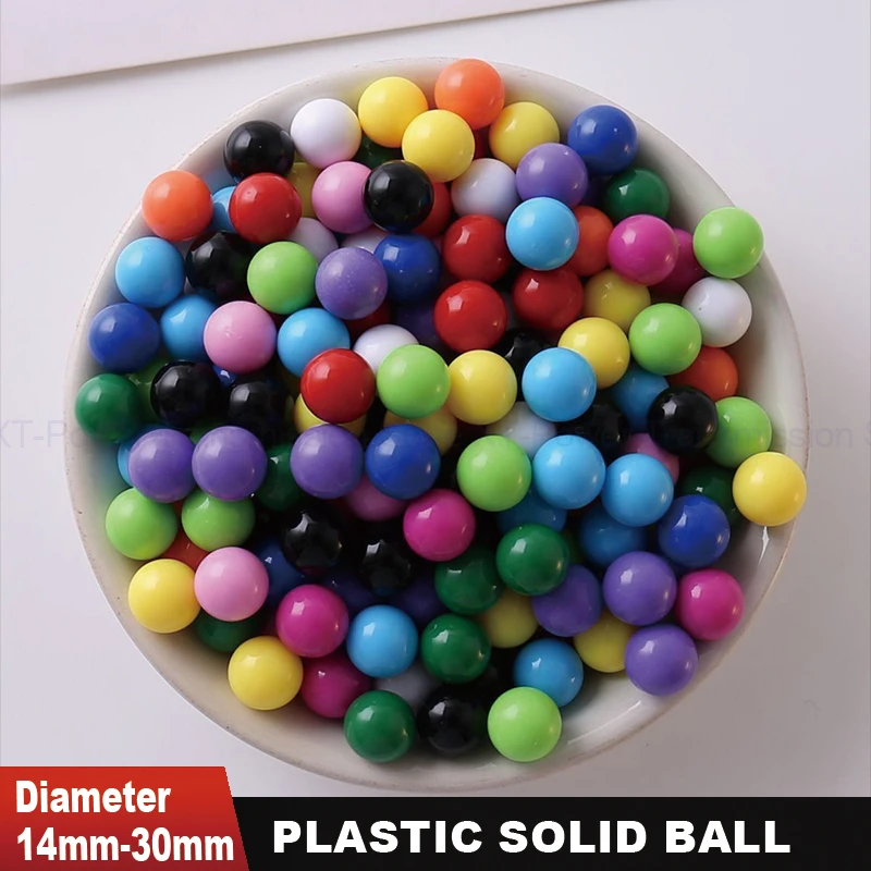 10-100Pcs 14/15.5/25/30mm Plastic Solid Ball Colorful Counting Ball for Math Manipulatives/marble Run Track Toy Accessories