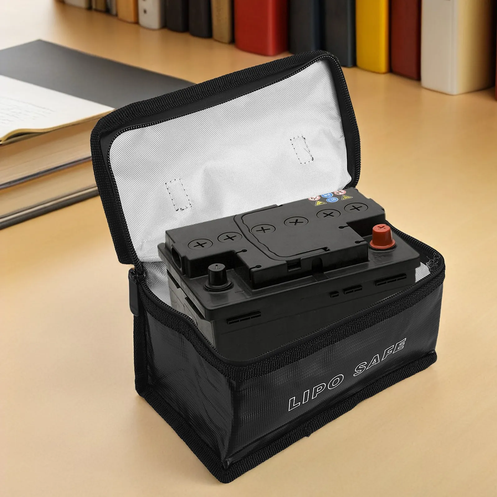 Explosionproof Fire Retardant Lipo Battery Storage Bag Fireproof Pouch Safe Charging Case 7.3x4.3x3.3 Inch - view 6